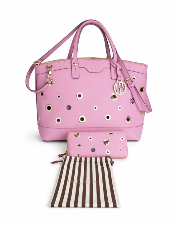 henri bendel Handbags - henri bendel pink grommet tote with matching wallet